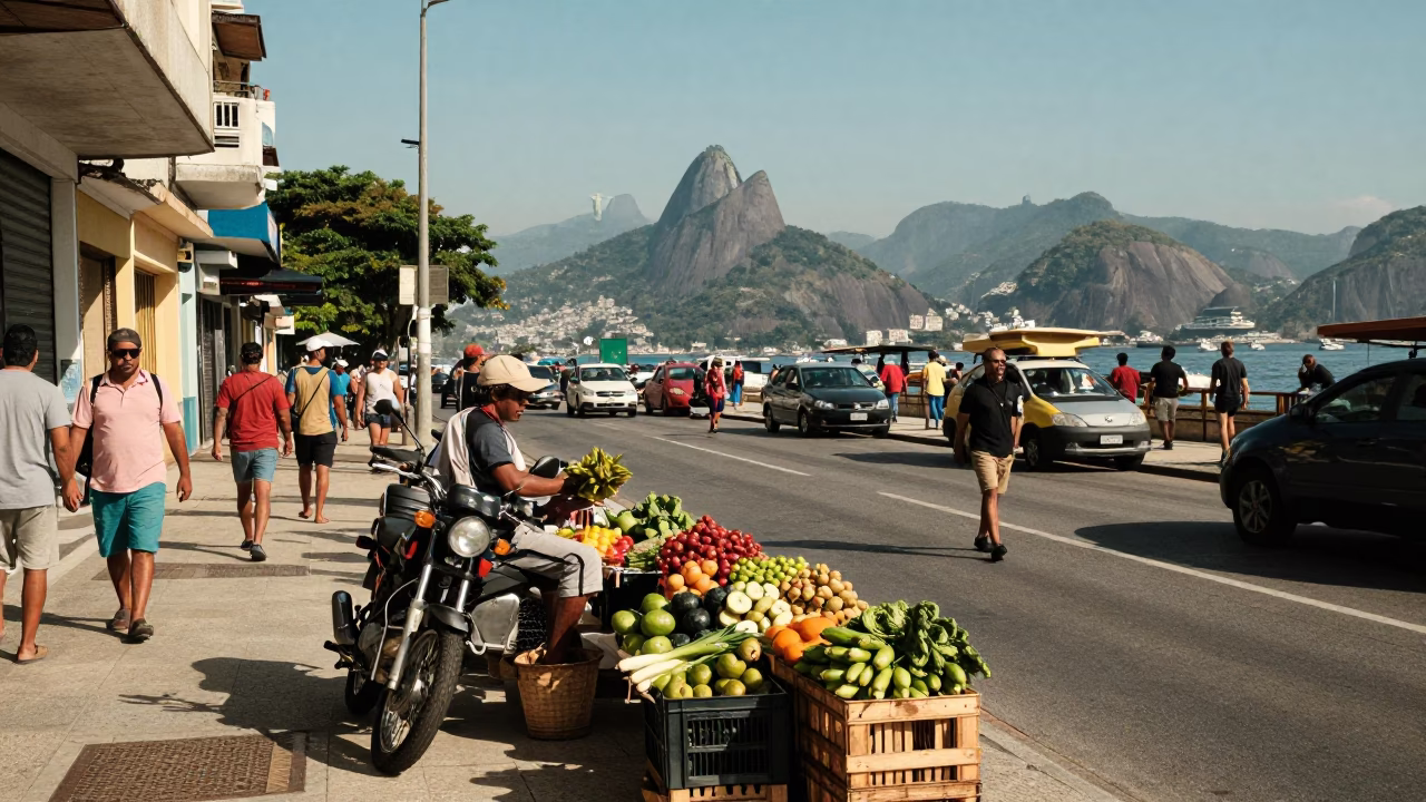 Street Scene in Rio De Janeiro in in Rio de Janeiro, Brazil