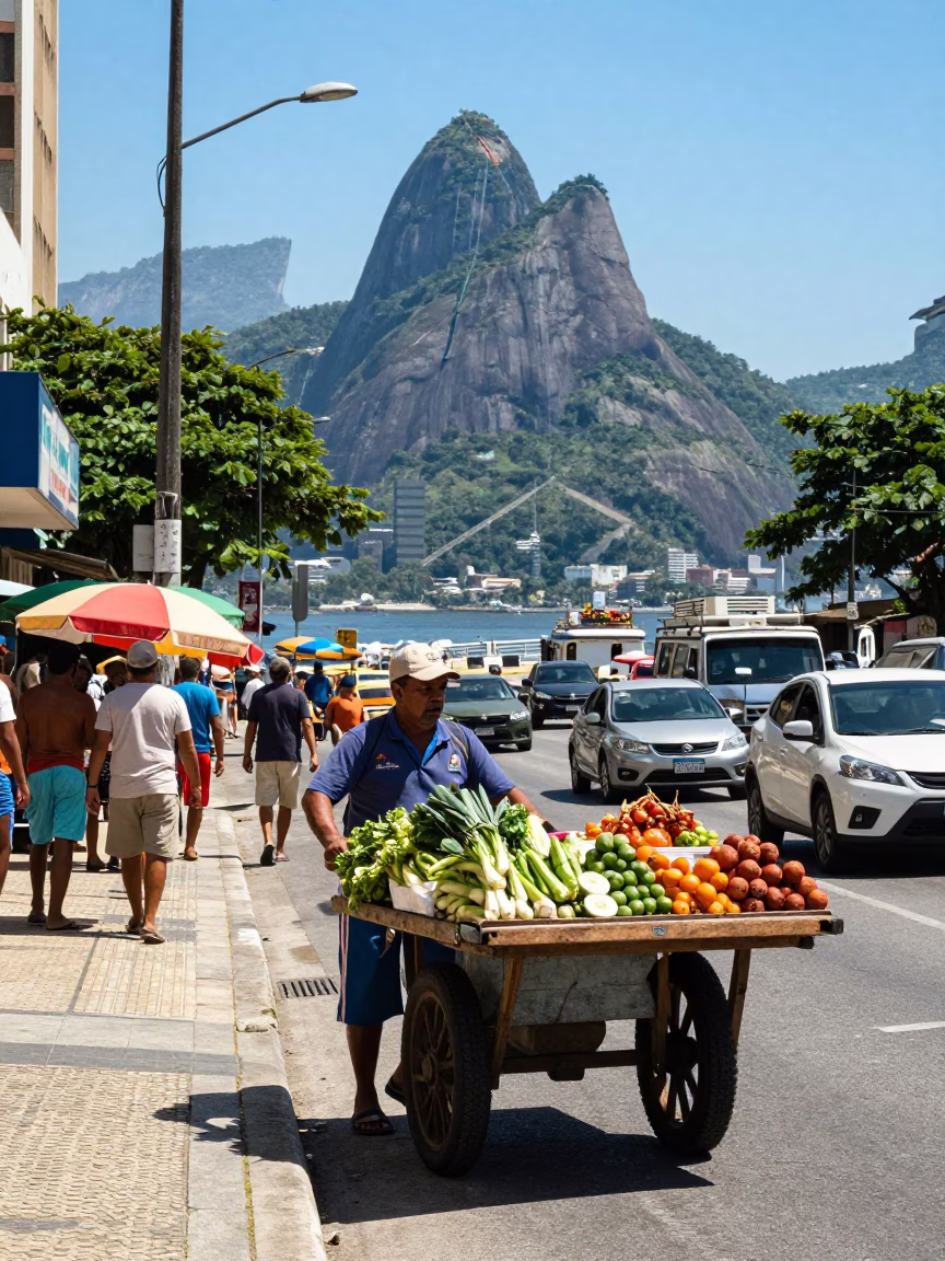Street Scene in Rio De Janeiro in in Rio de Janeiro, Brazil