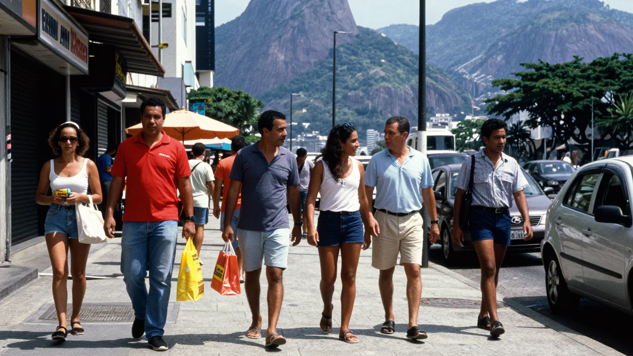 Street Scene in Rio De Janeiro in in Rio de Janeiro, Brazil