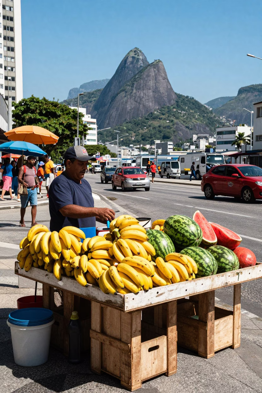 Street Scene in Rio De Janeiro in in Rio de Janeiro, Brazil