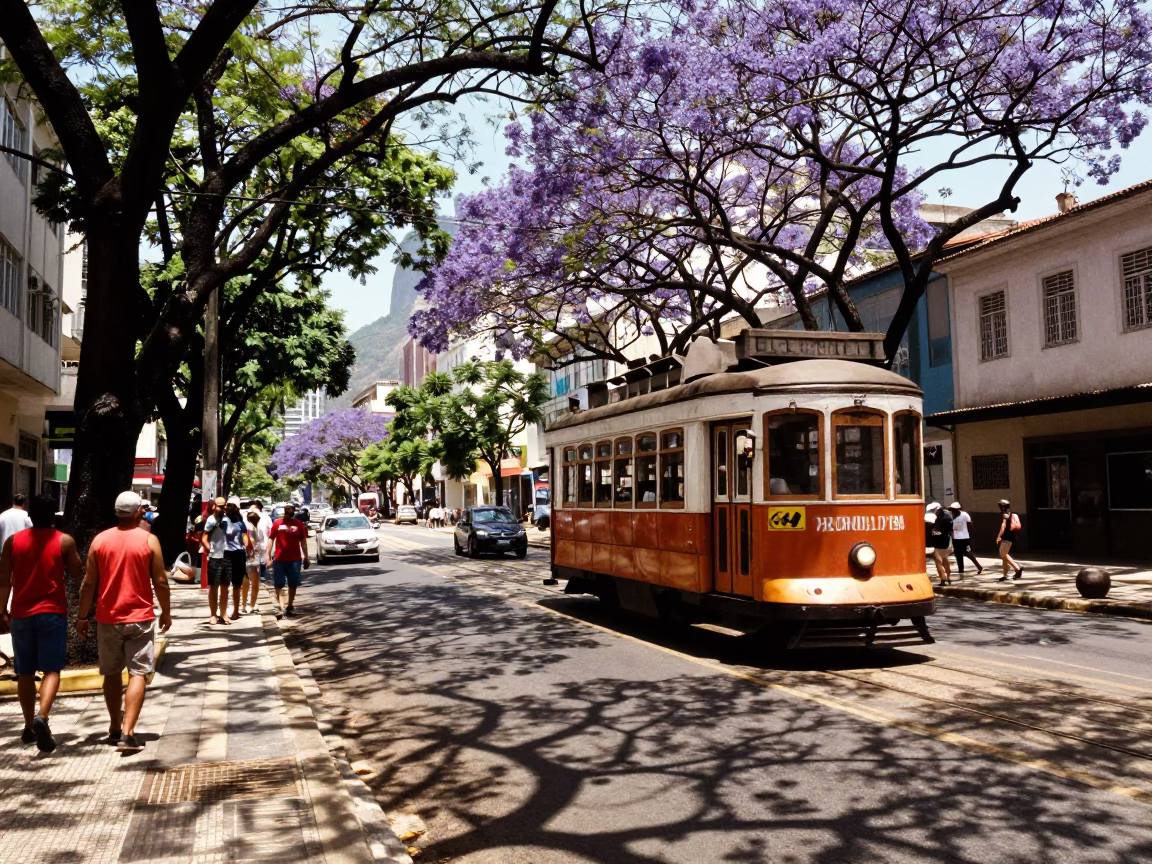 Street Scene in Rio De Janeiro in in Rio de Janeiro, Brazil