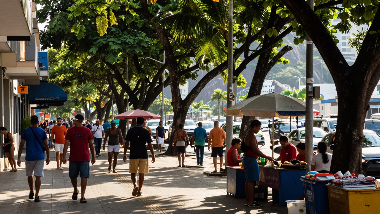 Street Scene in Rio De Janeiro in in Rio de Janeiro, Brazil