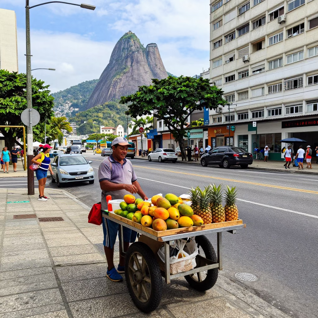 Street Scene in Rio De Janeiro in in Rio de Janeiro, Brazil