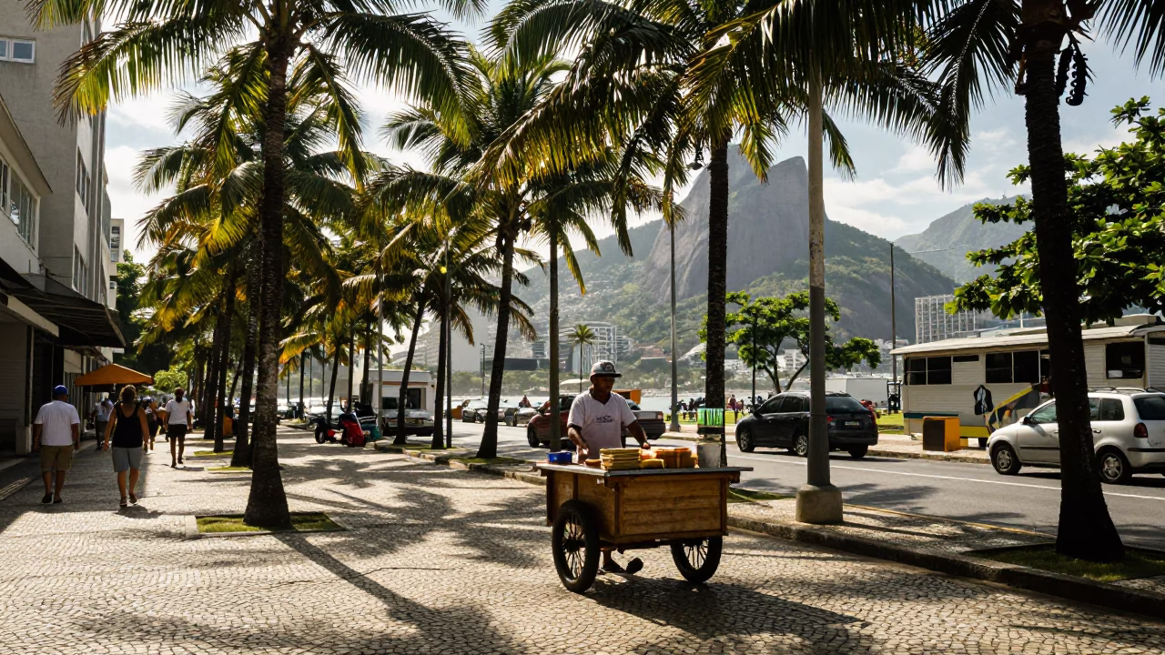 Street Scene in Rio De Janeiro in in Rio de Janeiro, Brazil