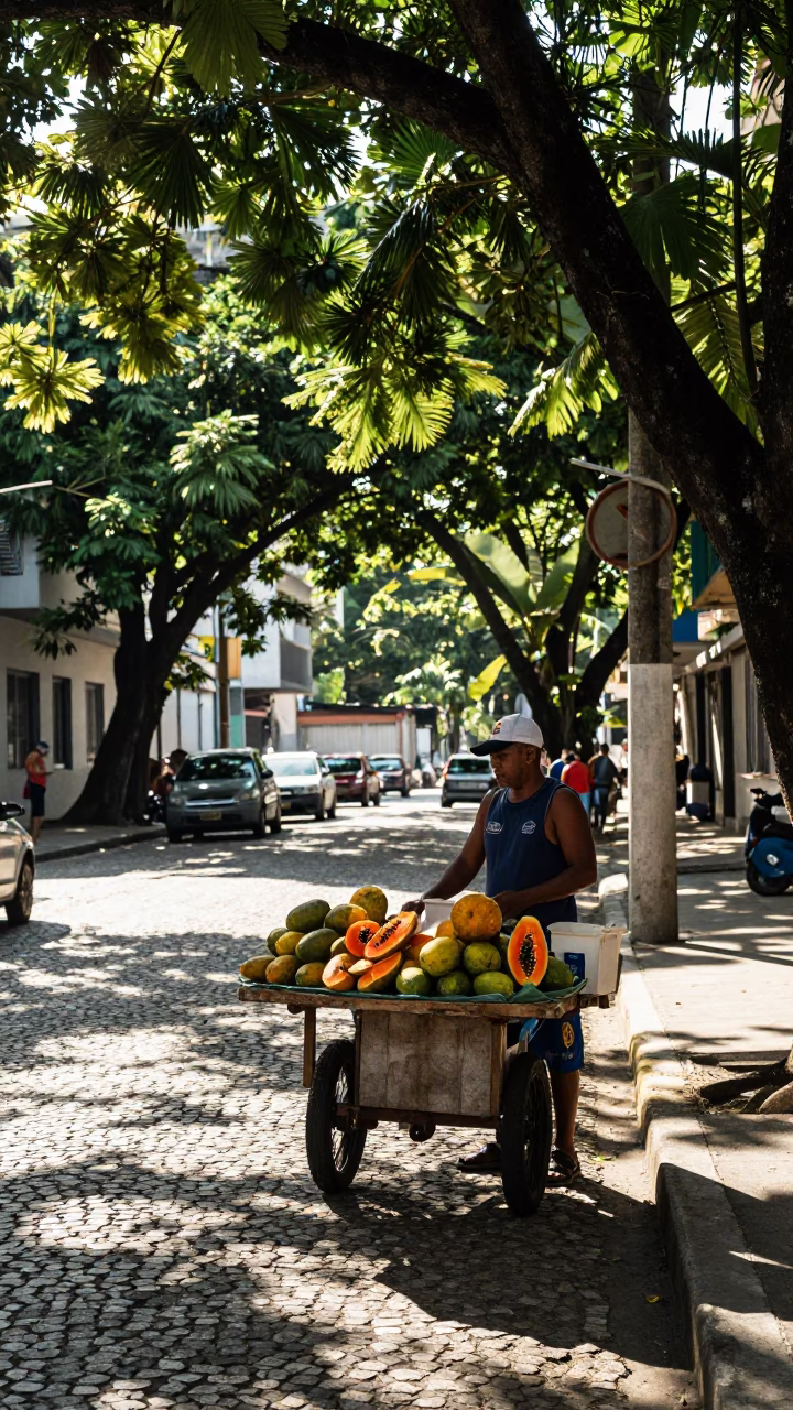 Street Scene in Rio De Janeiro in in Rio de Janeiro, Brazil