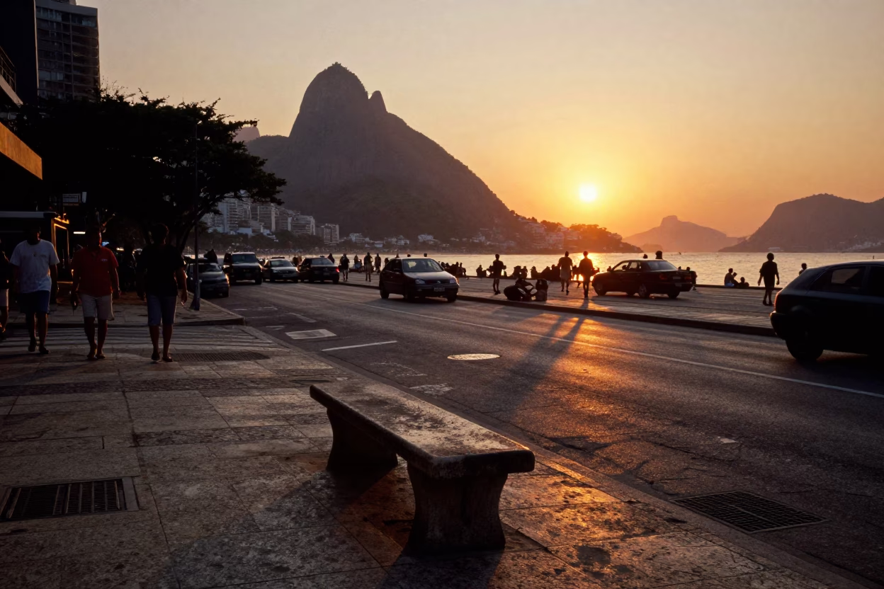Street Scene in Rio De Janeiro in in Rio de Janeiro, Brazil