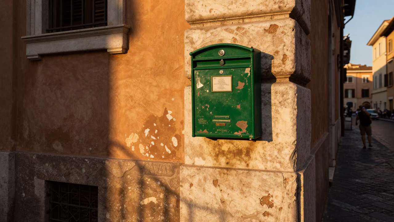 Street Scene in Rome at Honeyed Evening Light in in Rome, Italy