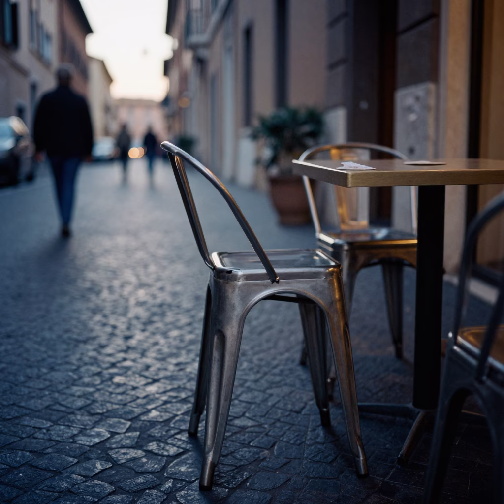 Street Scene in Rome at The Early Evening Light in in Rome, Italy
