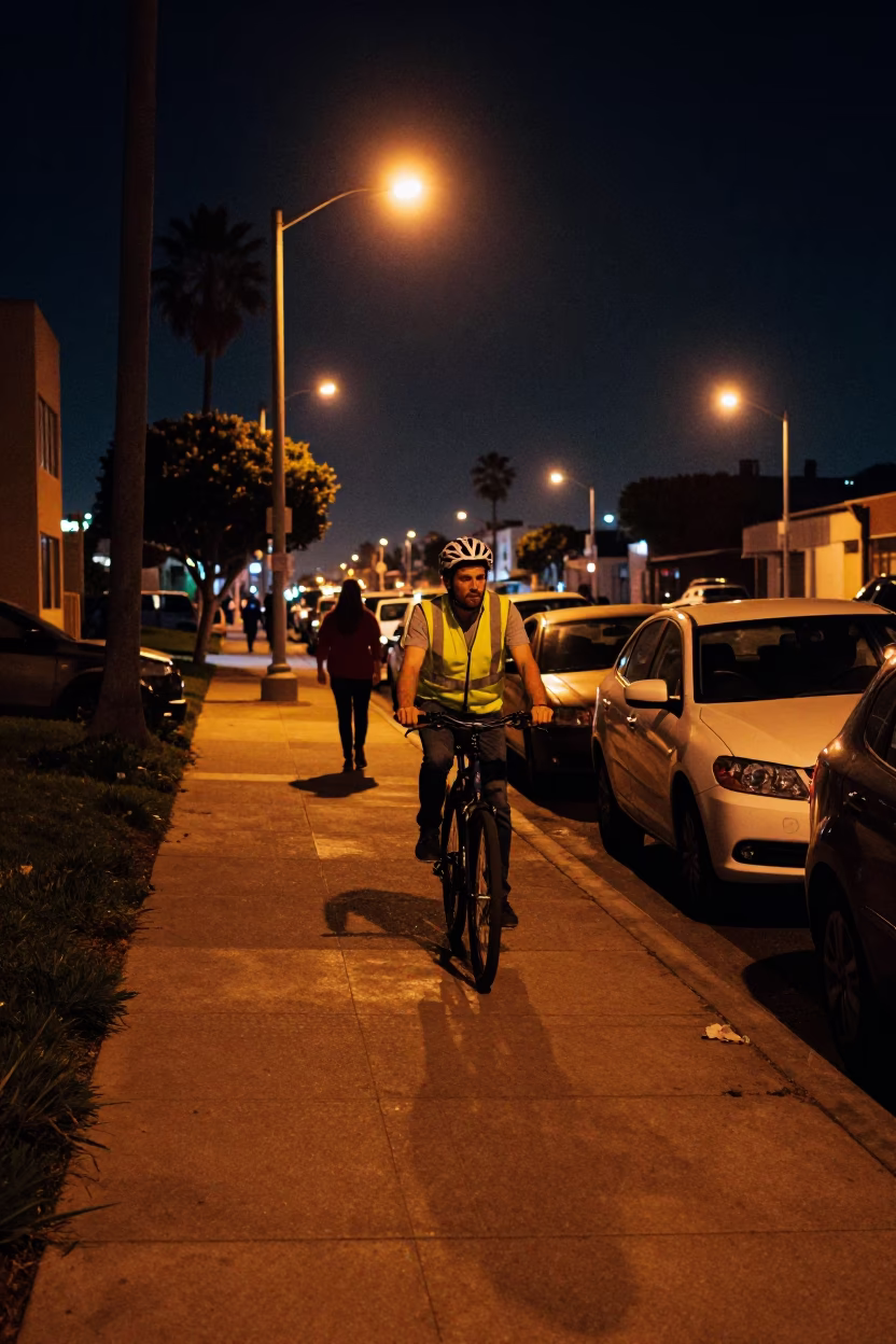 Street Scene in San Diego at Deep In The Night Light in in San Diego, California, United States