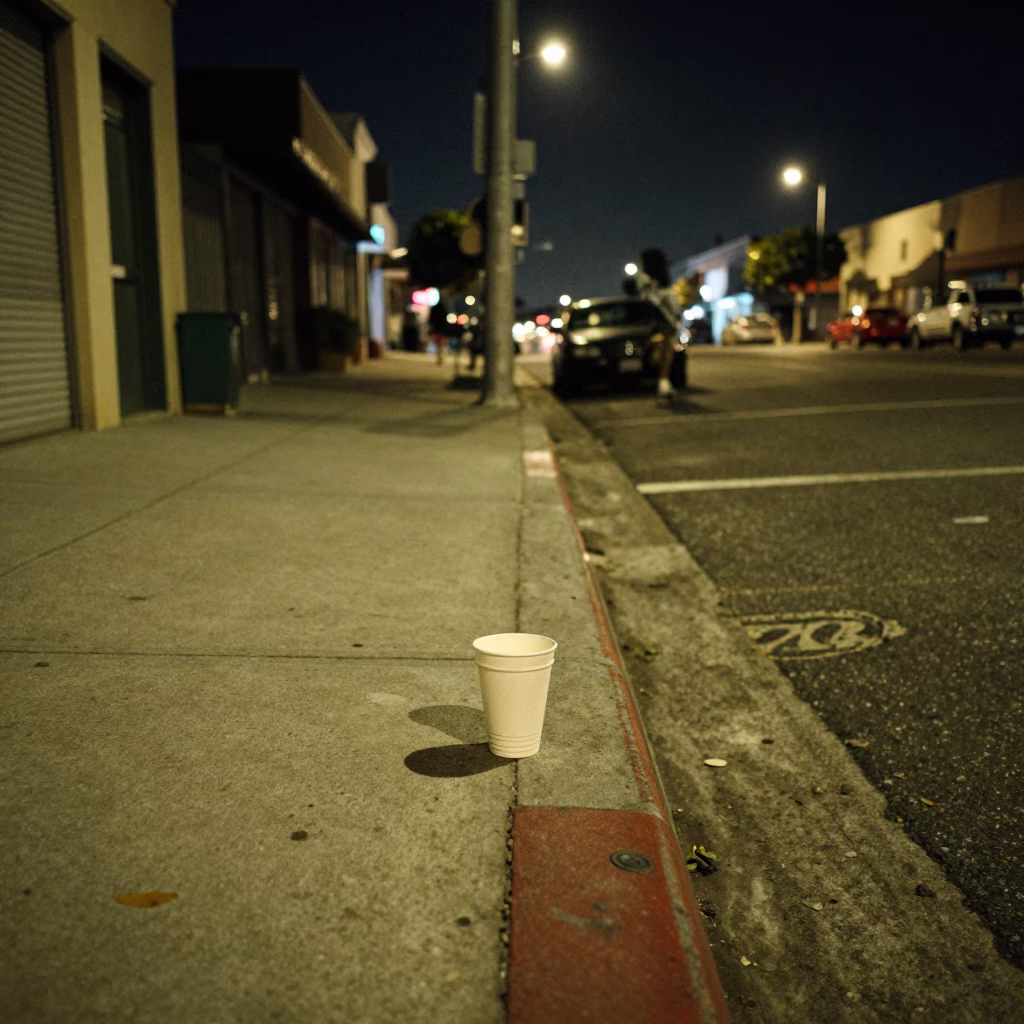 Street Scene in San Diego at Late At Night Light in in San Diego, California, United States