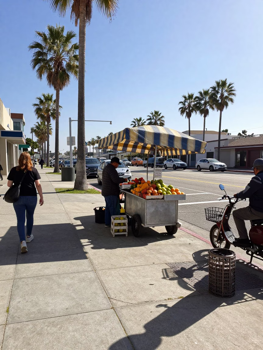 Street Scene in San Diego at Late Morning Light in in San Diego, California, United States
