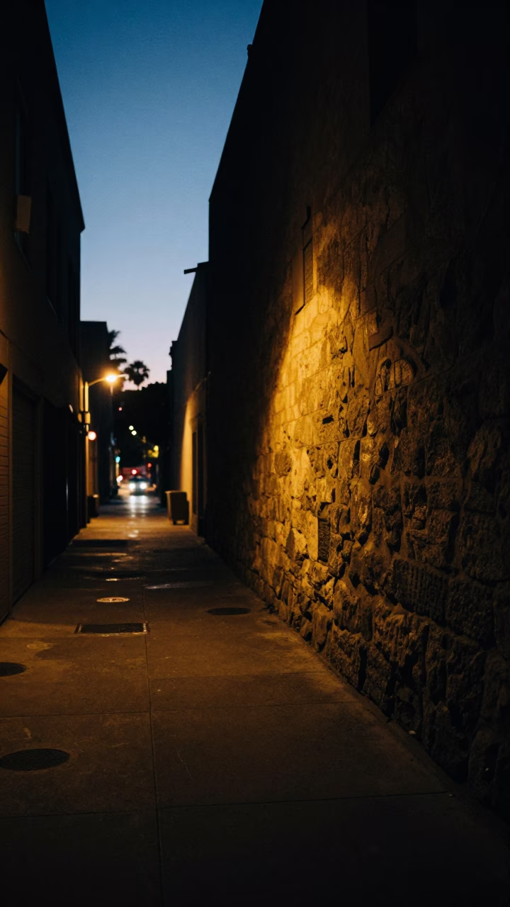 Street Scene in San Diego at The Predawn Darkness Light in in San Diego, California, United States