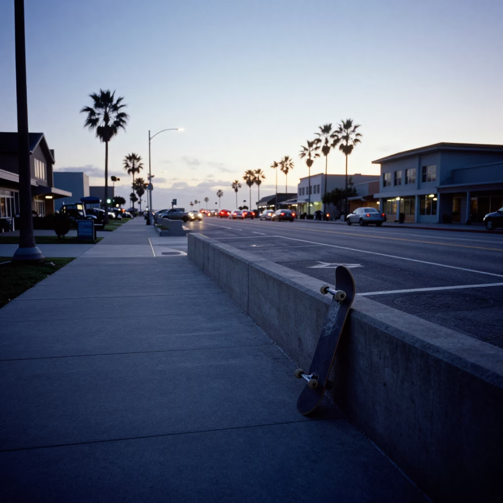 Street Scene in San Diego at The Still Hours Before Dawn Light in in San Diego, California, United States