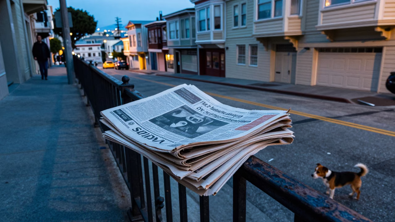 Street Scene in San Francisco at Blue Hour in in San Francisco, California, United States
