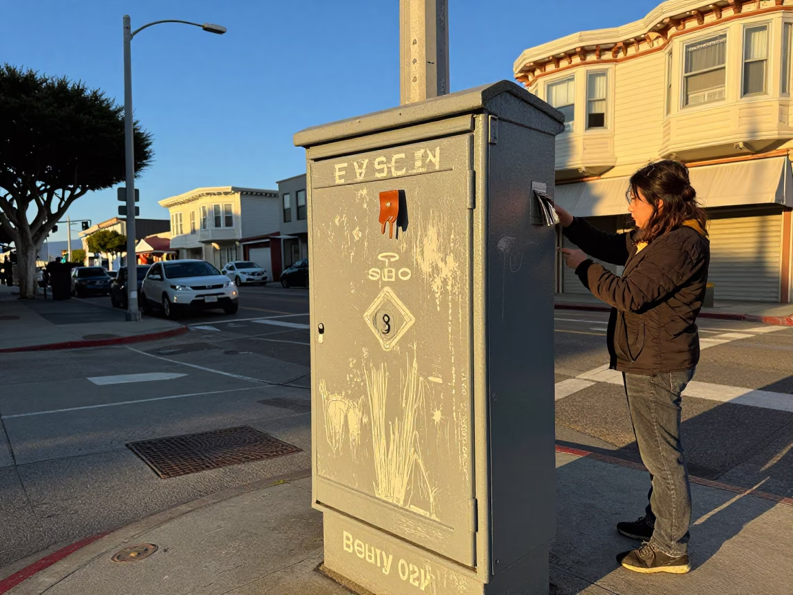 Street Scene in San Francisco at Clear Late-afternoon Light in in San Francisco, California, United States