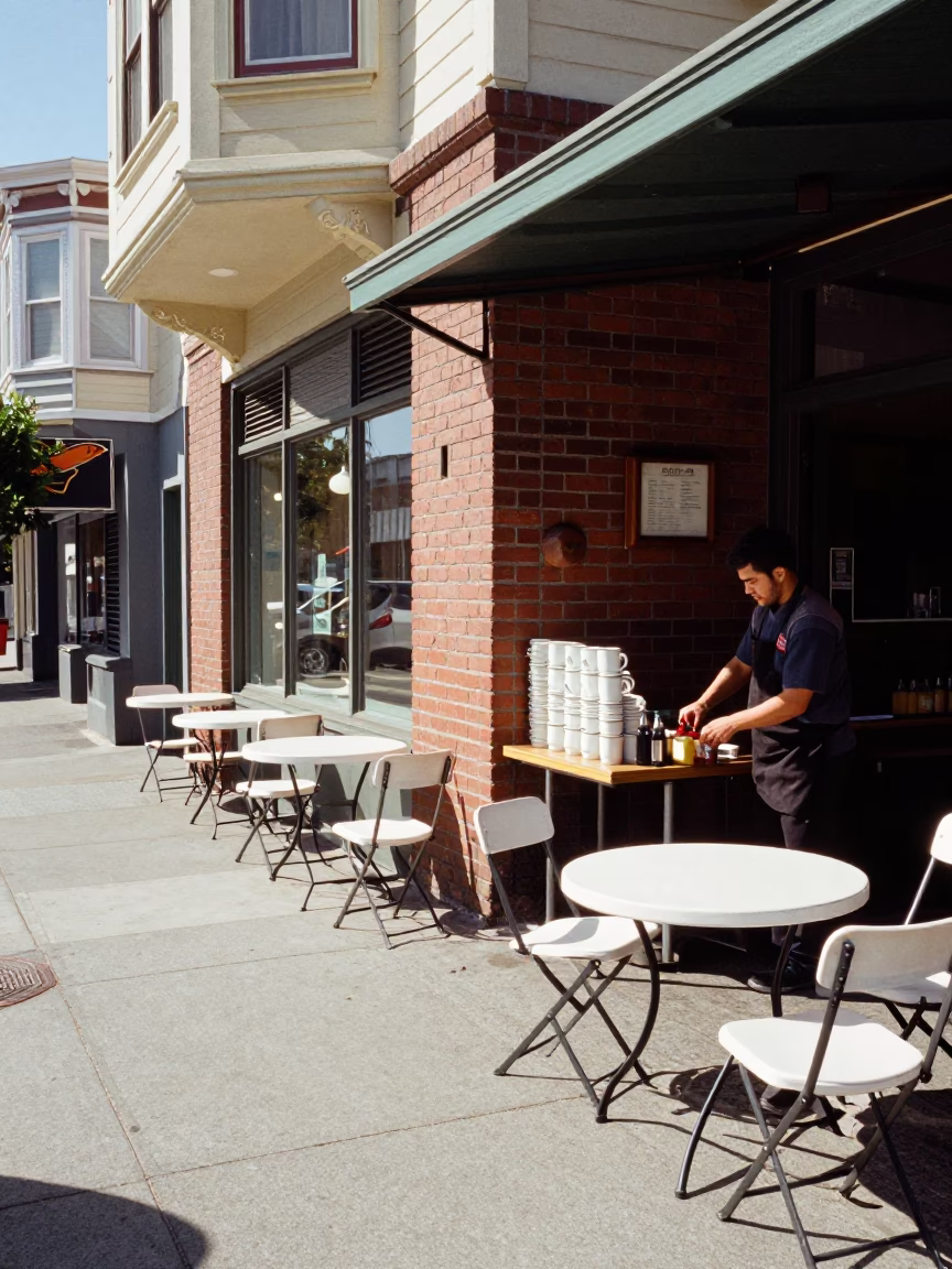 Street Scene in San Francisco at Late Morning Light in in San Francisco, California, United States