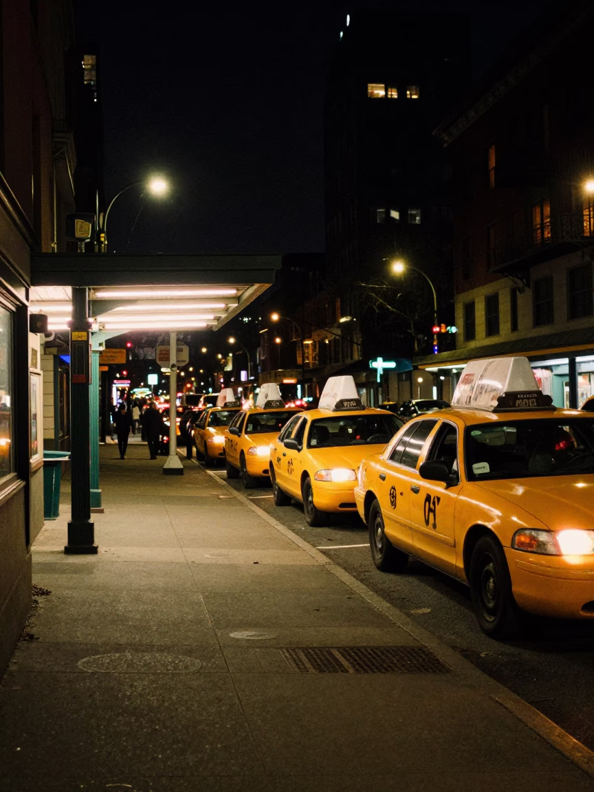 Street Scene in Seattle at Deep In The Night Light in in Seattle, Washington, United States