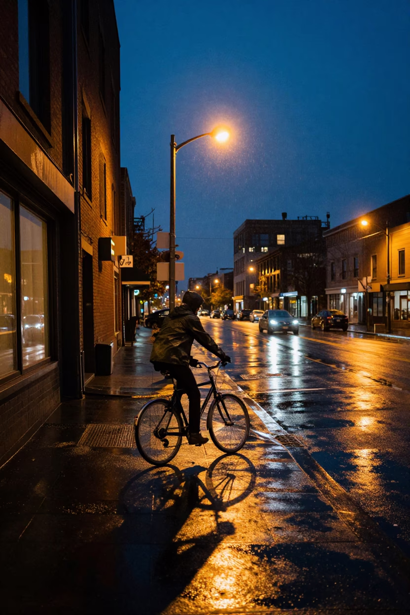Street Scene in Seattle at Late At Night Light in in Seattle, Washington, United States