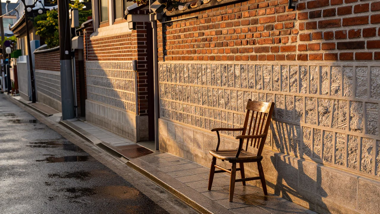 Street Scene in Seoul at Golden Hour in in Seoul, South Korea