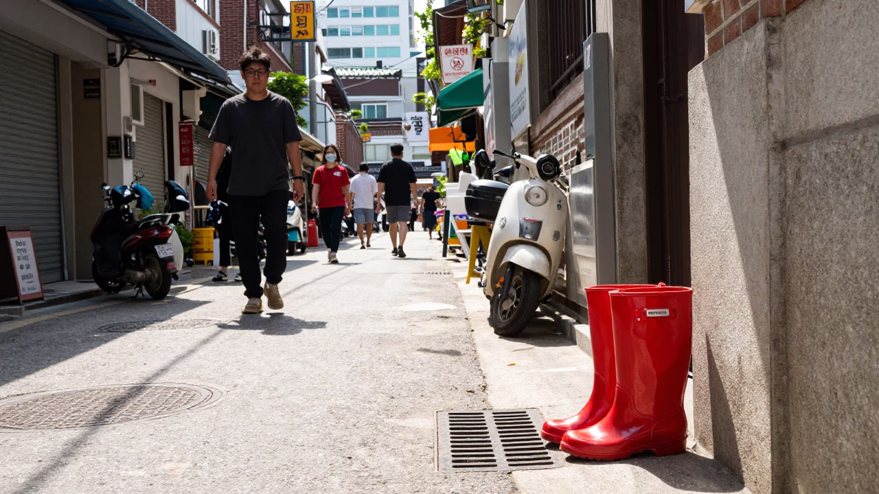 Street Scene in Seoul at Midday Light in in Seoul, South Korea