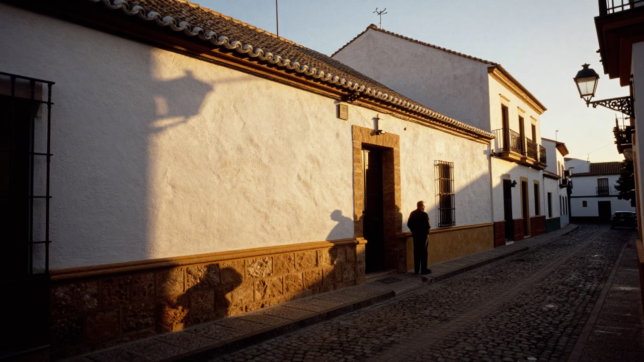 Street Scene in Seville at The Early Evening Light in in Seville, Spain
