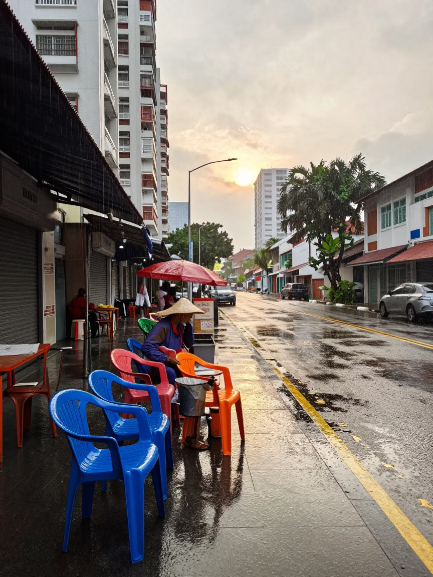 Street Scene in Singapore in in Singapore, Singapore