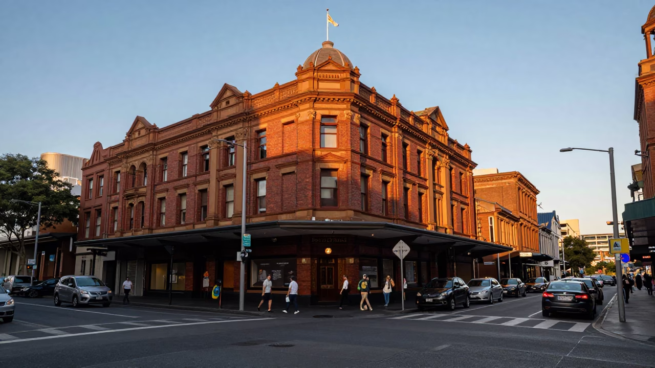 Street Scene in Sydney at The Early Evening Light in in Sydney, New South Wales, Australia