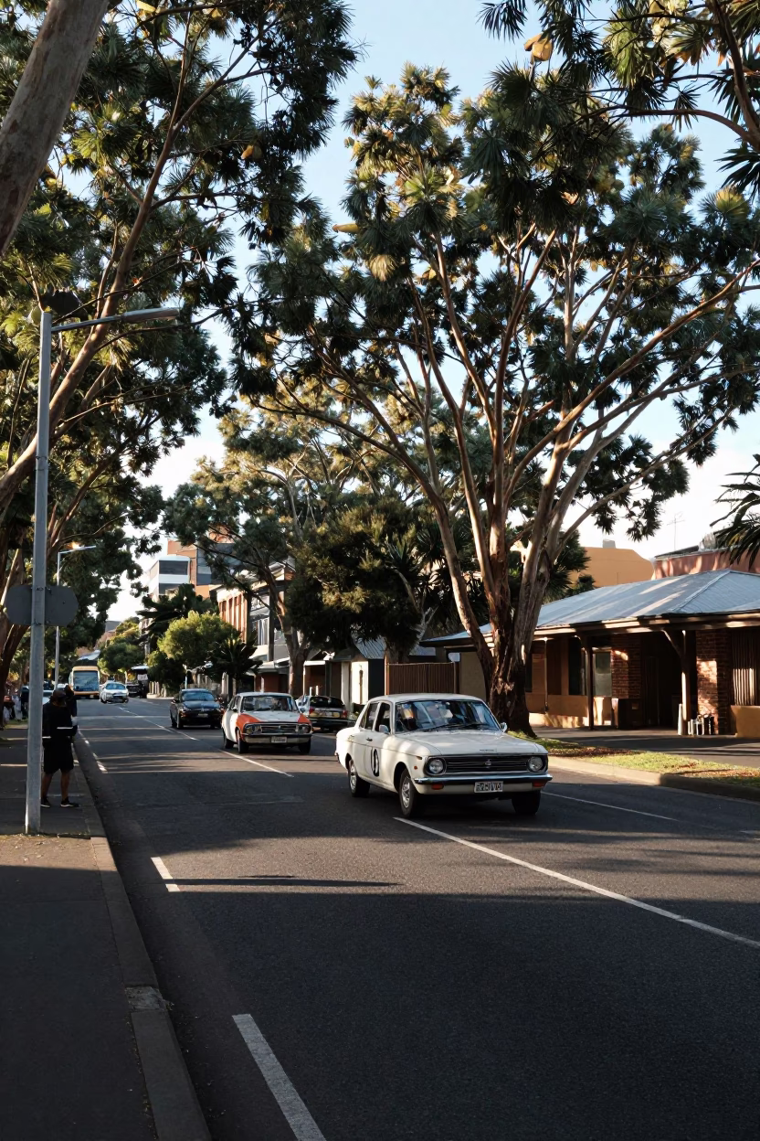Street Scene in Sydney at The Late Morning Light in in Sydney, New South Wales, Australia
