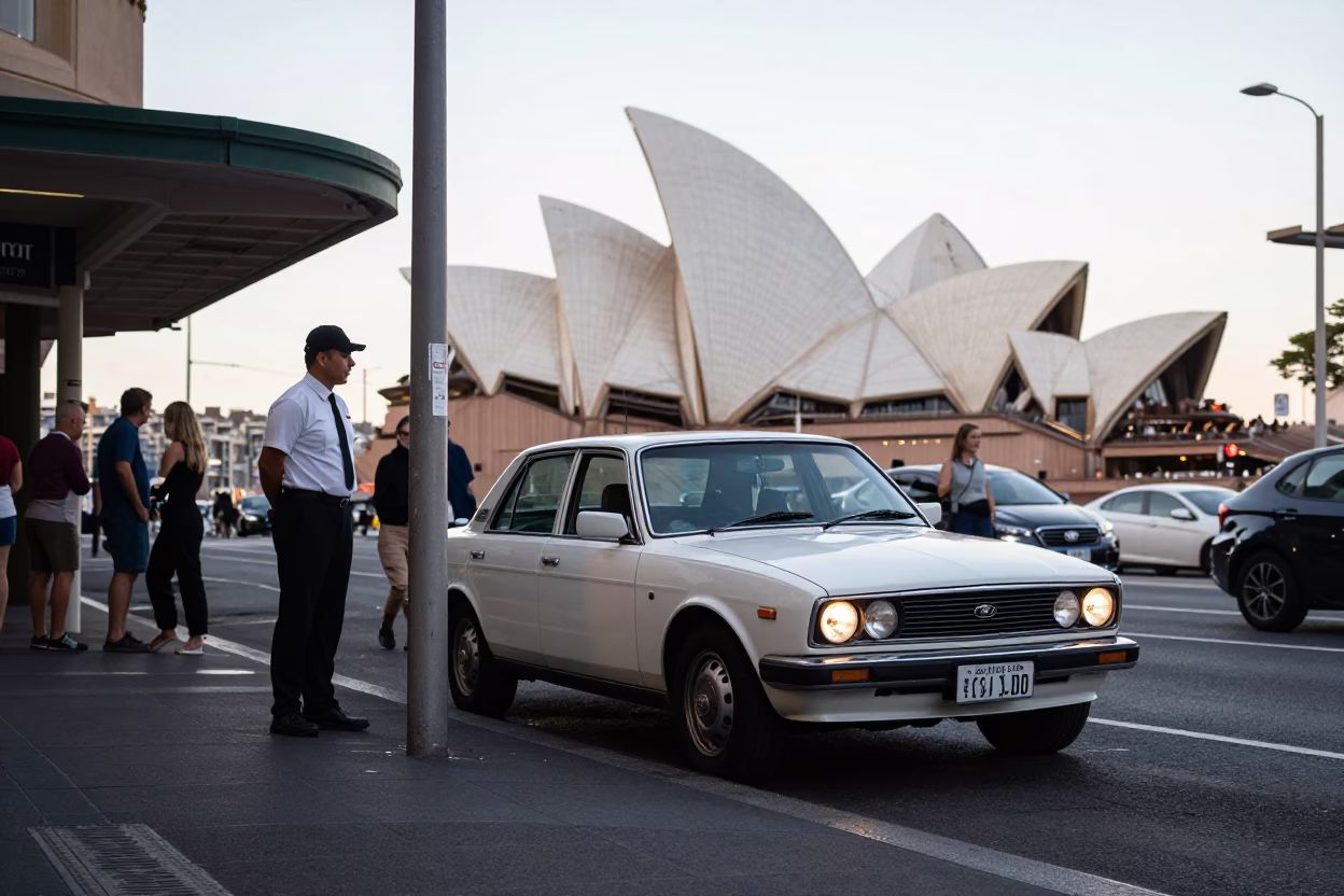 Street Scene in Sydney at The Late Morning Light in in Sydney, New South Wales, Australia