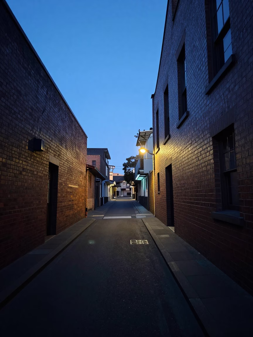Street Scene in Sydney at The Still Hours Before Dawn Light in in Sydney, New South Wales, Australia