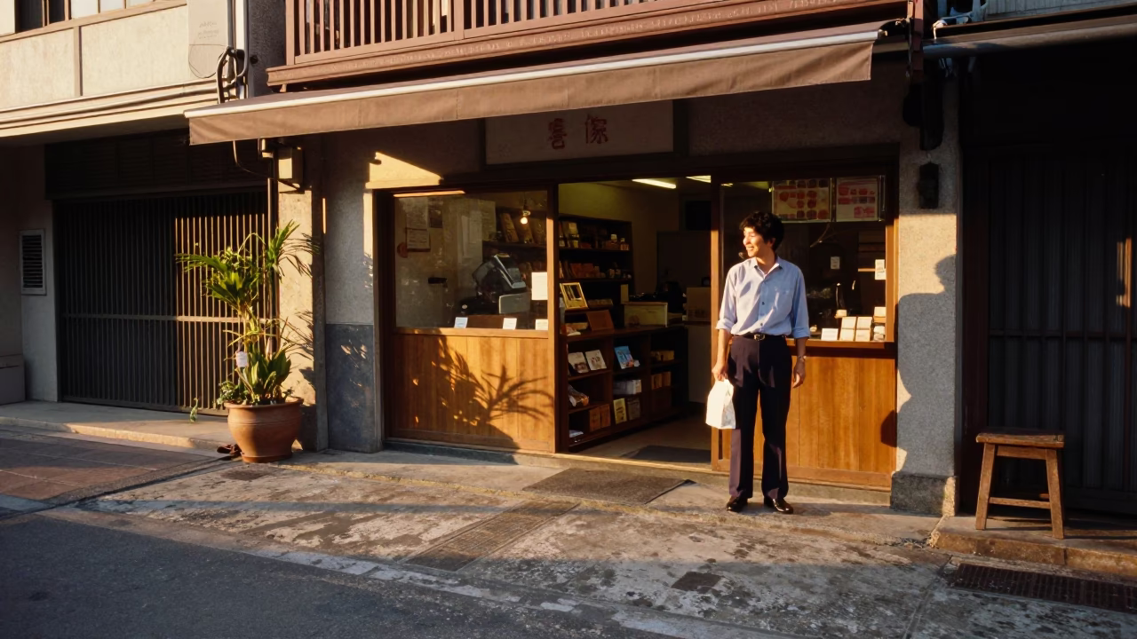 Street Scene in Tainan at Golden Hour in in Tainan, Taiwan