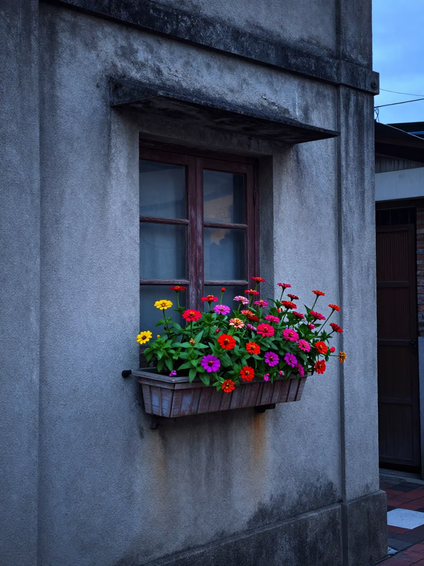 Street Scene in Tainan at Nautical Dawn Light in in Tainan, Taiwan