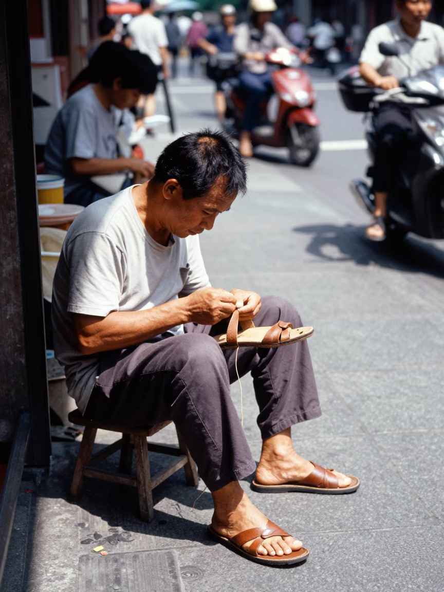 Street Scene in Taipei at Midday Light in in Taipei, Taiwan