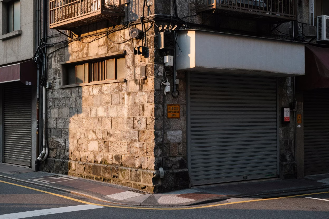 Street Scene in Taipei at The Early Morning Light in in Taipei, Taiwan