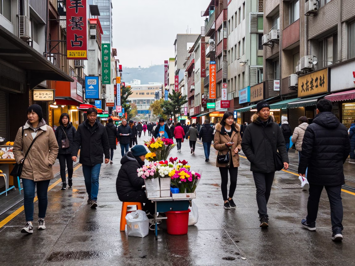 Street Scene in Taipei in in Taipei, Taiwan