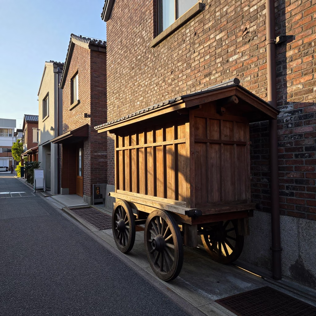 Street Scene in Tokyo at Clear Late-afternoon Light in in Tokyo, Japan