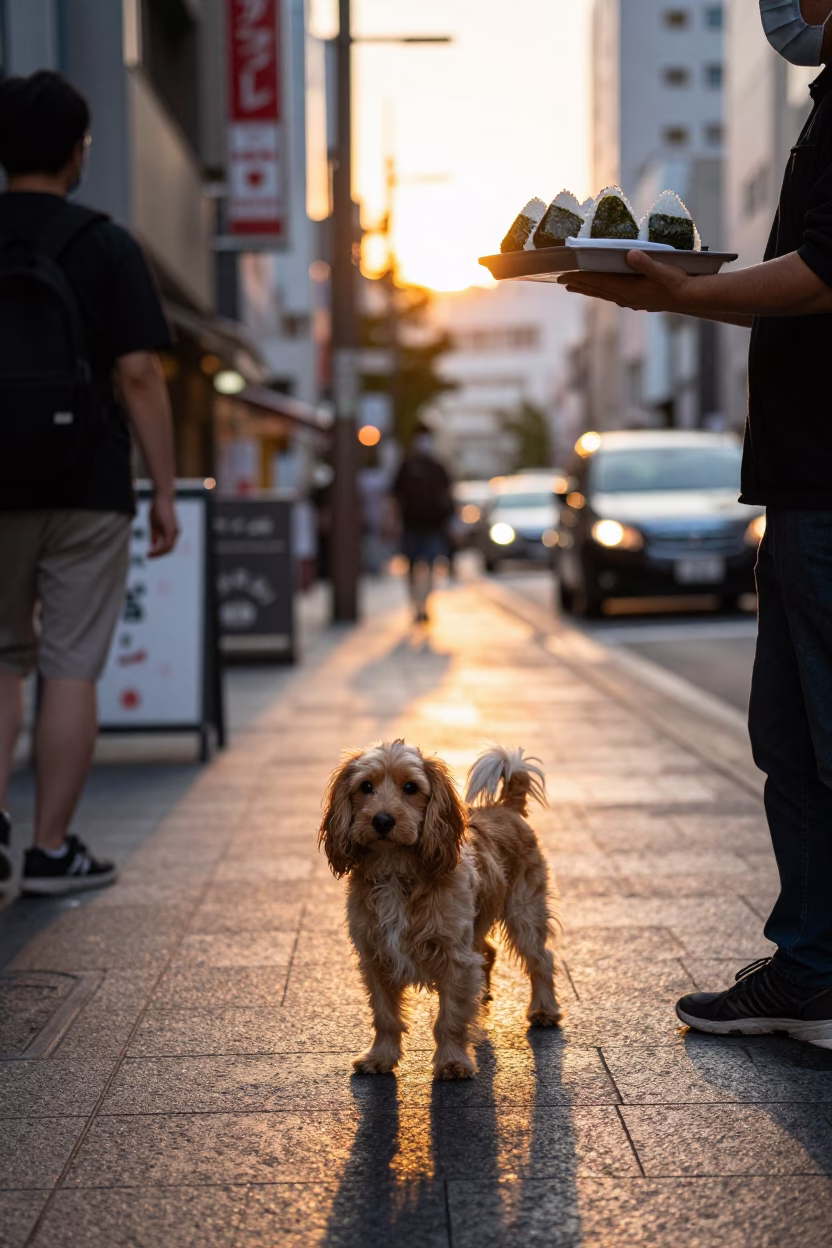 Street Scene in Tokyo at Sunset Light in in Tokyo, Japan