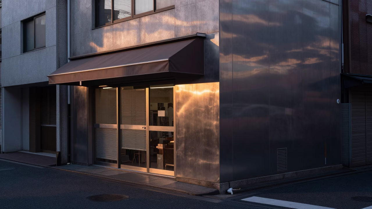 Street Scene in Tokyo at The Early Morning Light in in Tokyo, Japan