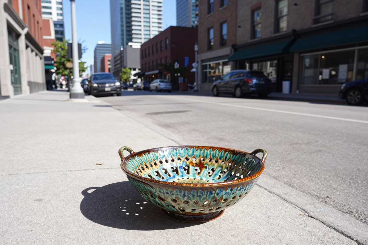 Street Scene in Toronto at Bright Midmorning Light in in Toronto, Ontario, Canada