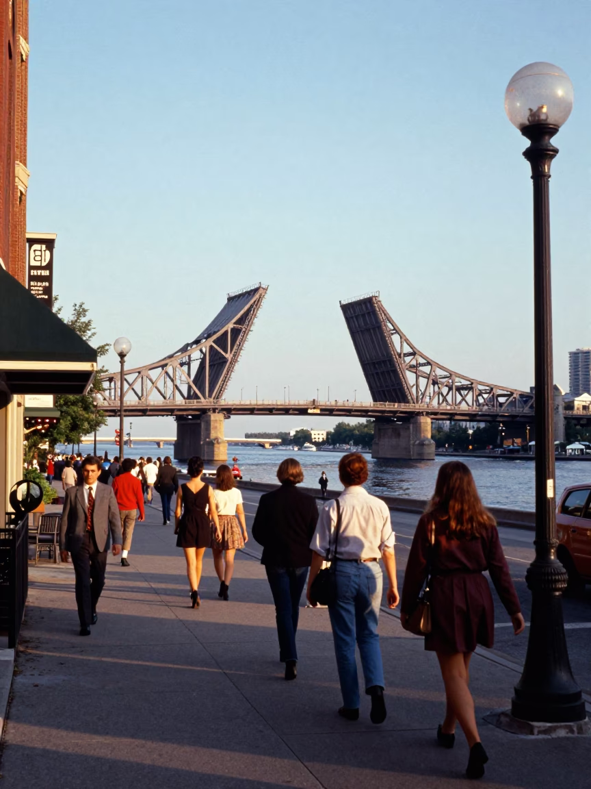 Street Scene in Toronto at Clear Late-afternoon Light in in Toronto, Ontario, Canada
