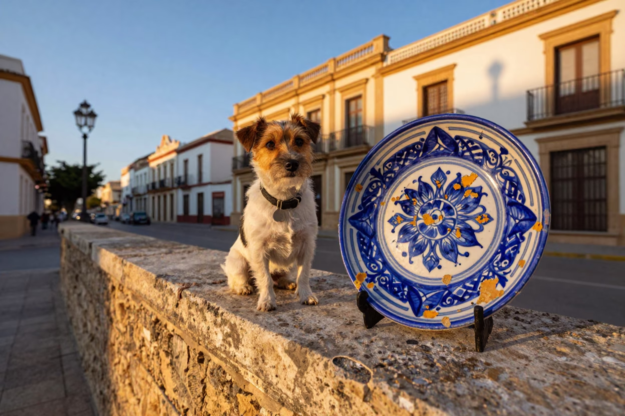 Street Scene in Valencia at Golden Hour in in Valencia, Spain