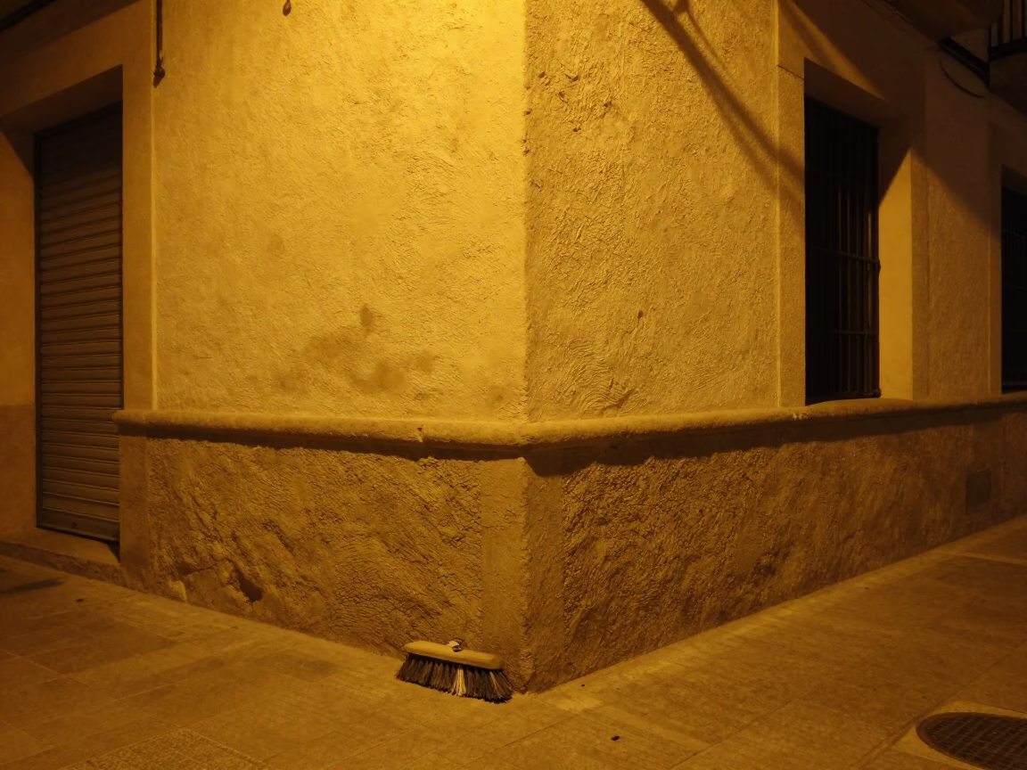 Street Scene in Valencia at Late At Night Light in in Valencia, Spain