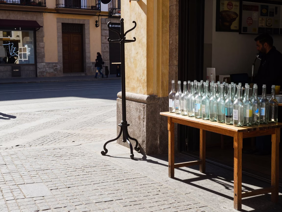 Street Scene in Valencia at Noon Light in in Valencia, Spain
