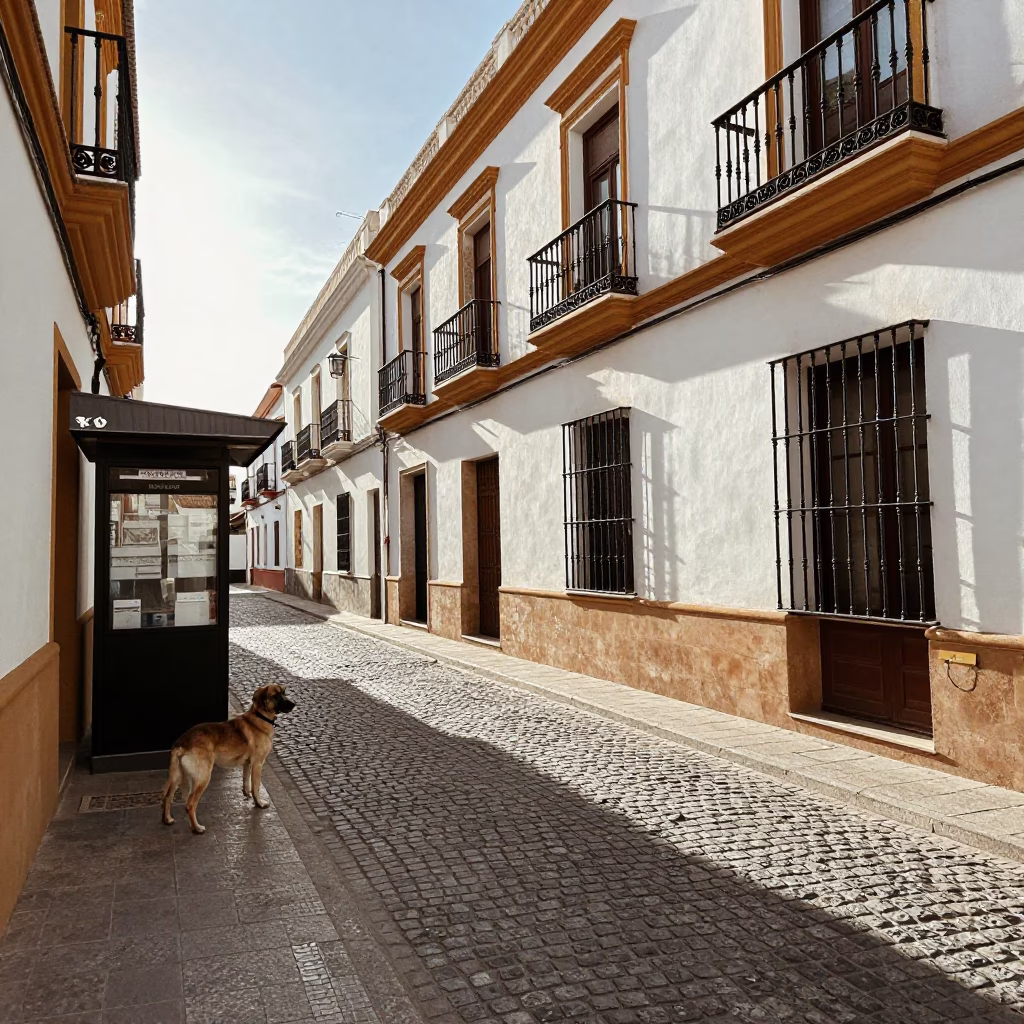 Street Scene in Valencia at The Early Afternoon Light in in Valencia, Spain