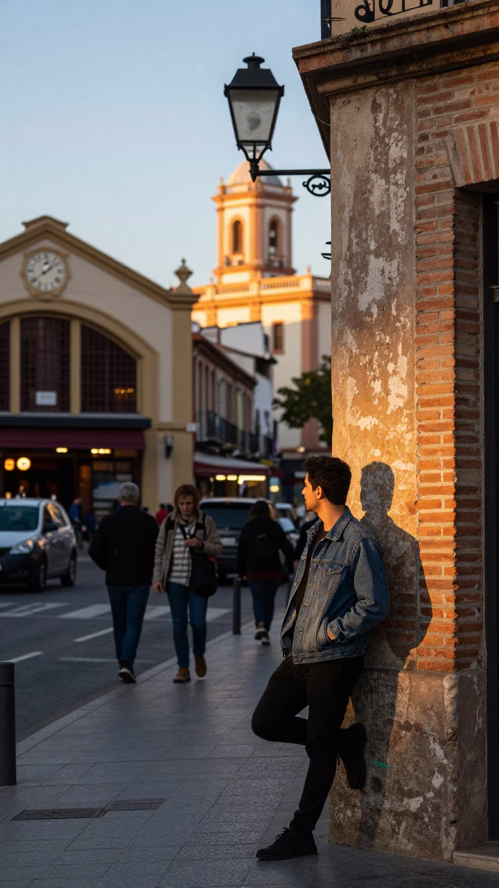 Street Scene in Valencia at The Early Morning Light in in Valencia, Spain