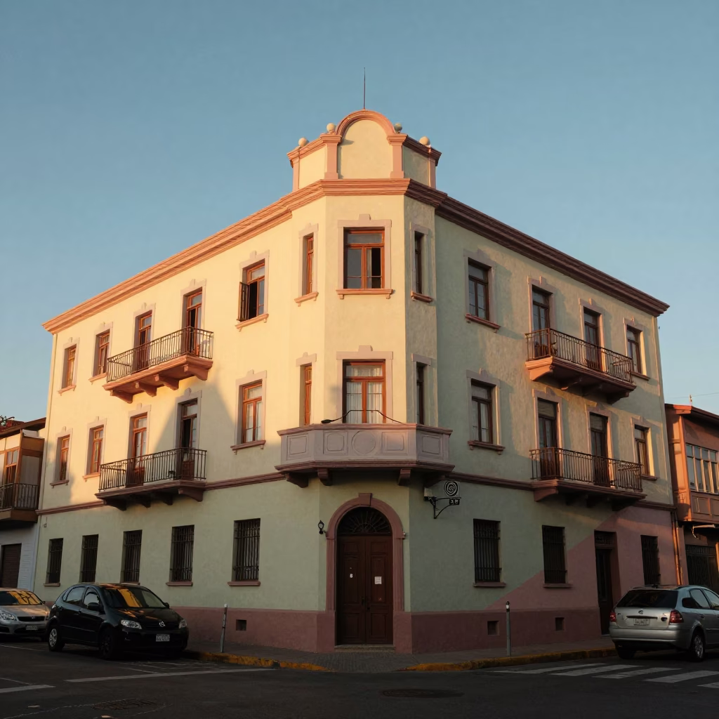 Street Scene in Valparaiso at Golden Hour in in Valparaiso, Chile