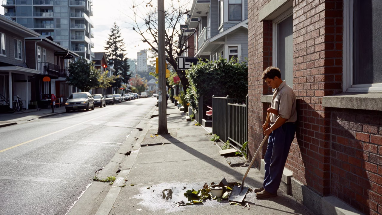 Street Scene in Vancouver at Late Morning Light in in Vancouver, British Columbia, Canada