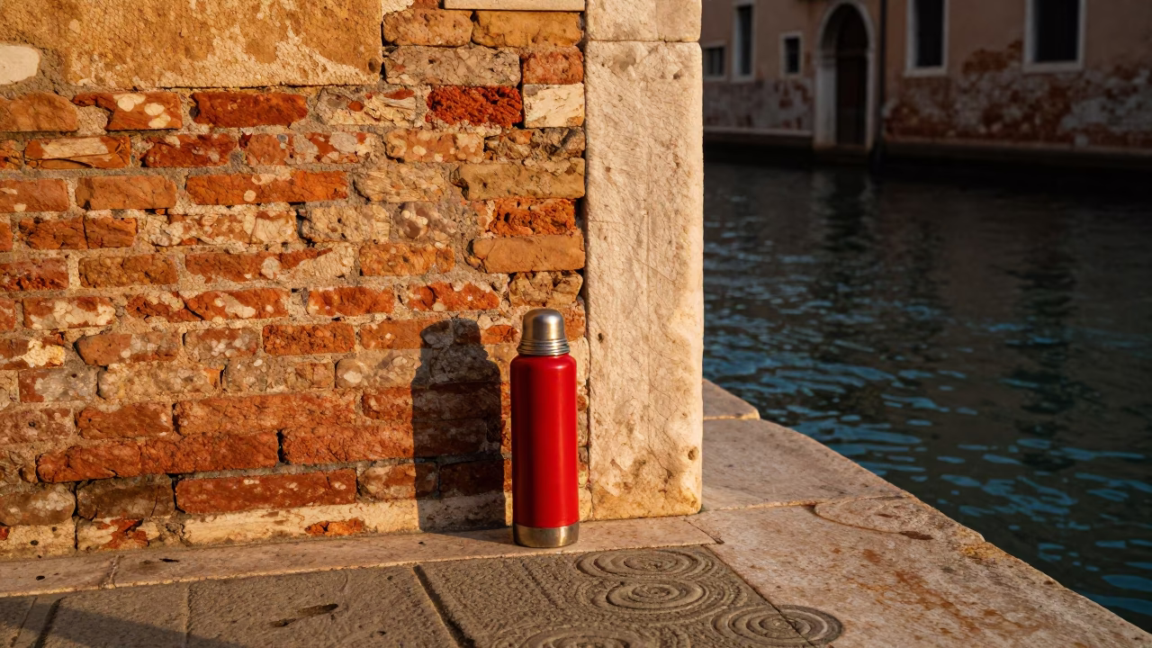 Street Scene in Venice at Honeyed Evening Light in in Venice, Italy