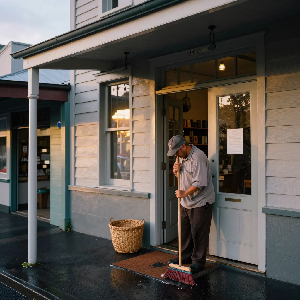 Street Scene in Wellington at The Early Evening Light in in Wellington, New Zealand