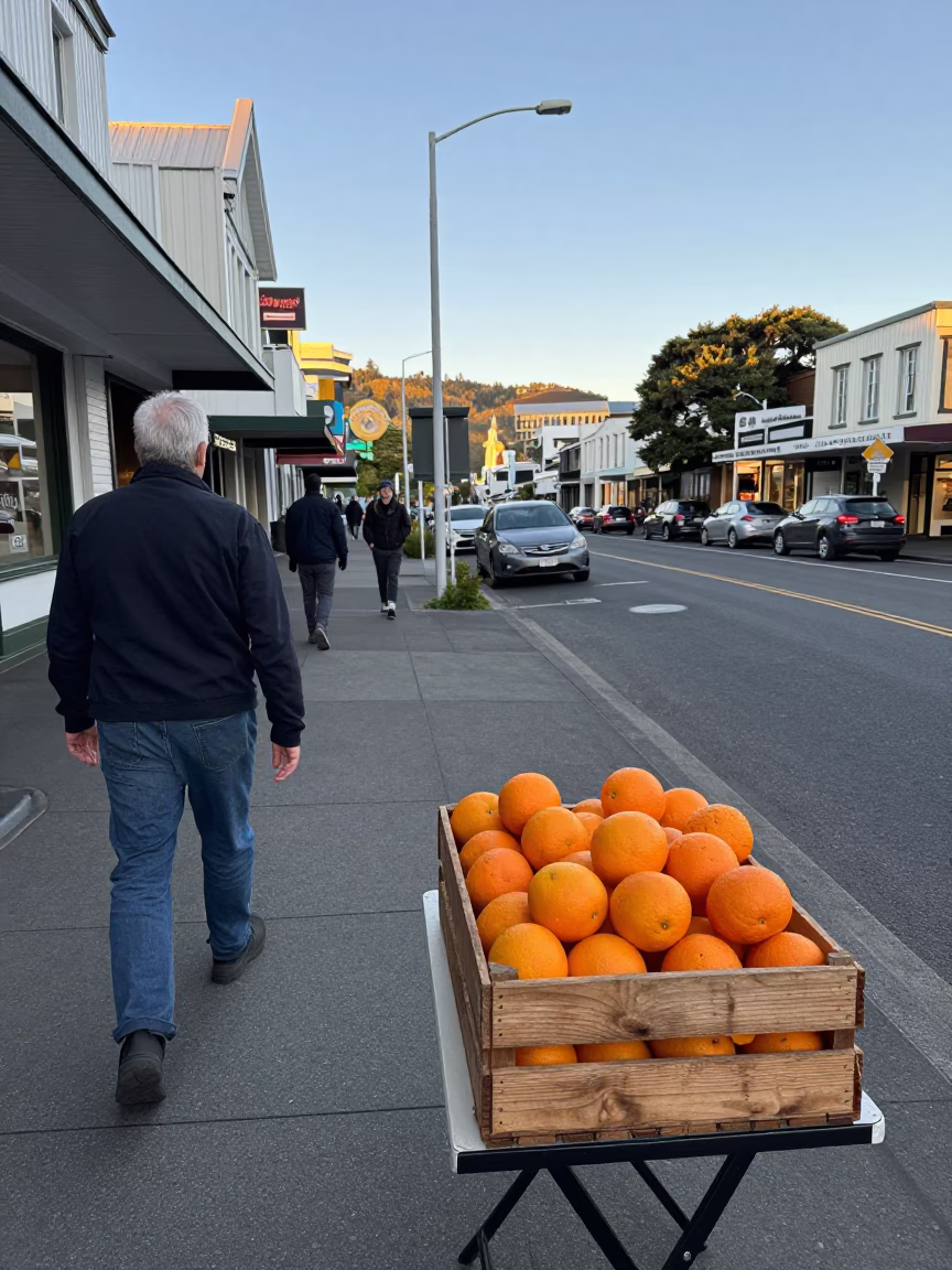Street Scene in Wellington at The Late Afternoon Light in in Wellington, New Zealand